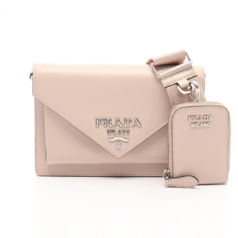 Prada Envelope Beige Saffiano Leather Shoulder Bag Car